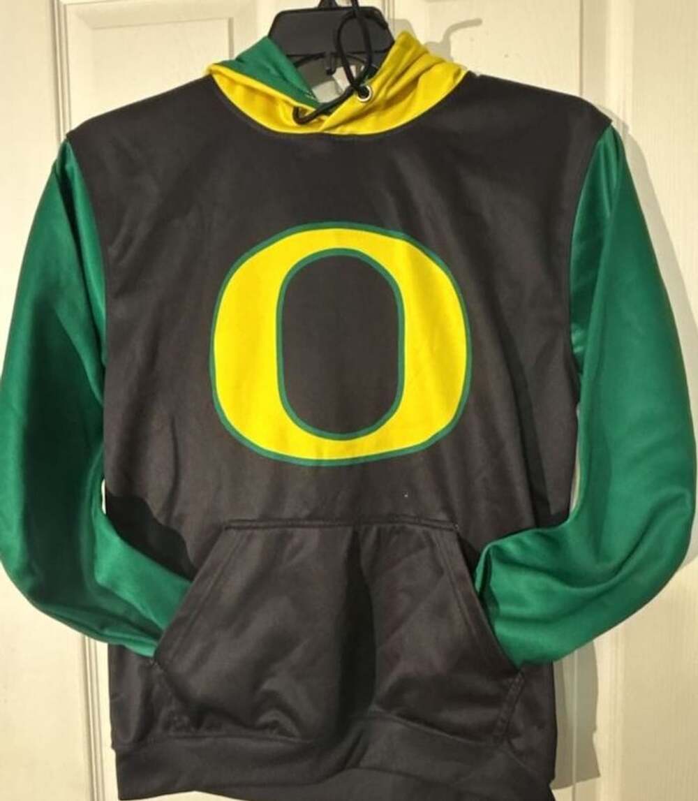 Longoria 2 Oregon Ducks Custom Athletic Pullover Hoodie Black Green Yellow Size